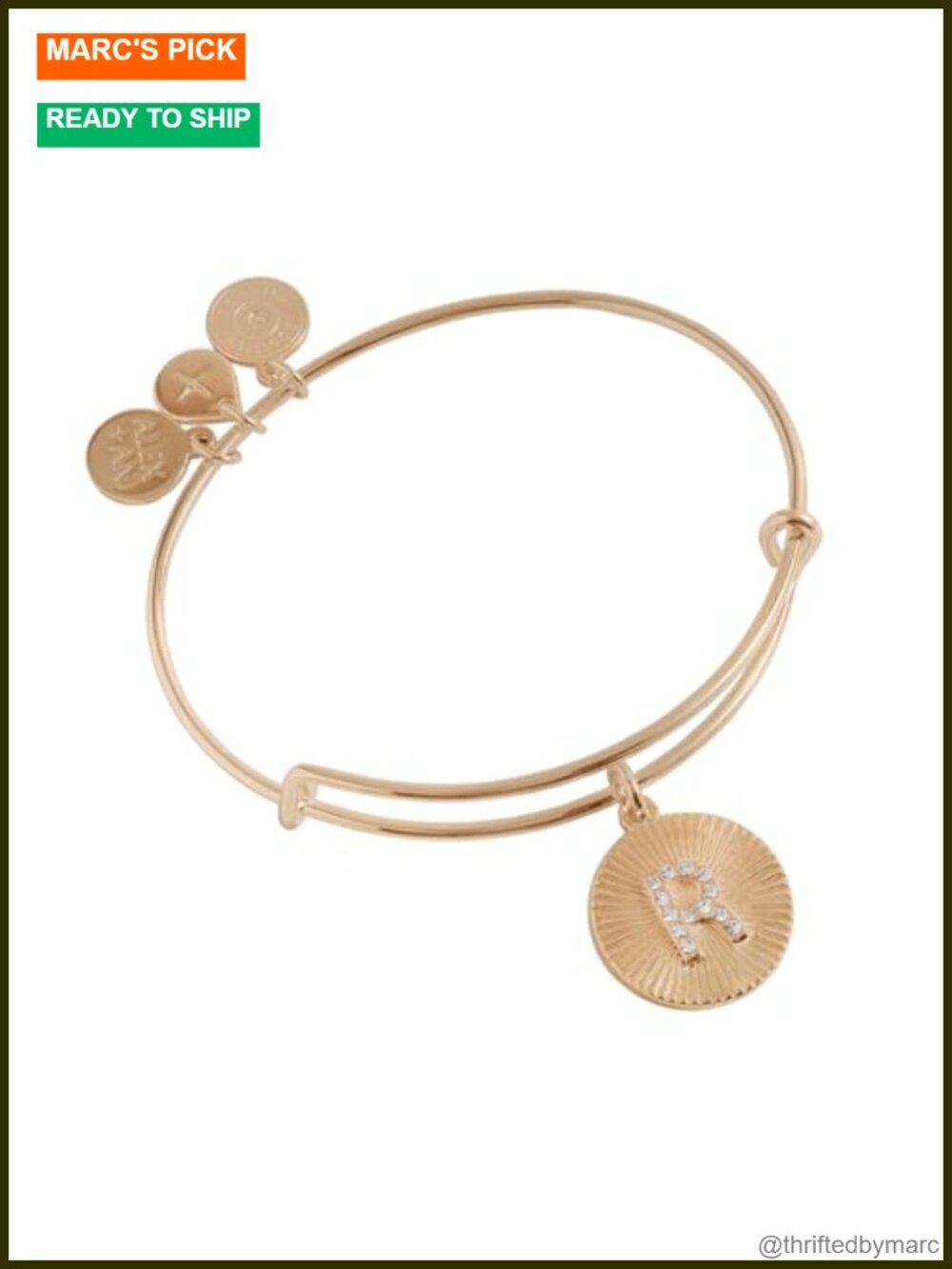 Initial I Pave Starburst Texture Bangle Bracelet Shiny Gold Silver